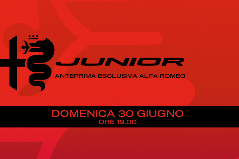 Domenica 30 Giugno Anteprima ✨ ESCLUSIVA ALFA ROMEO JUNIOR